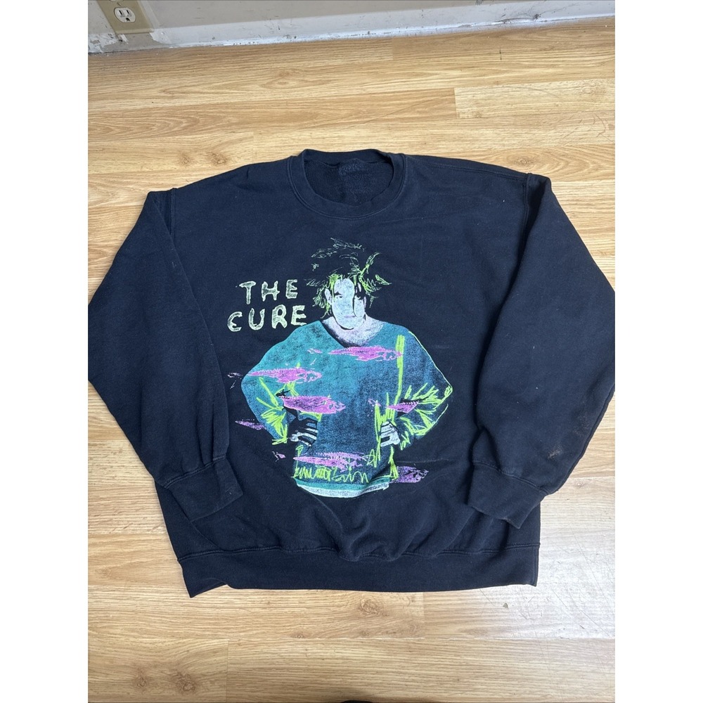 The Cure Crew Neck Sweatshirt Mens L Black 1986 Beach Party Tour